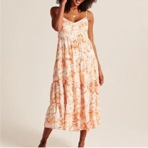 Abercrombie & Fitch Linen Blend Dress Open Back Large